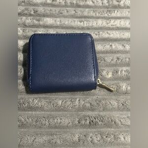 Unisex RFID Blocking Blue Leather Wallet Credit Card ID Holder Zip Around Purse